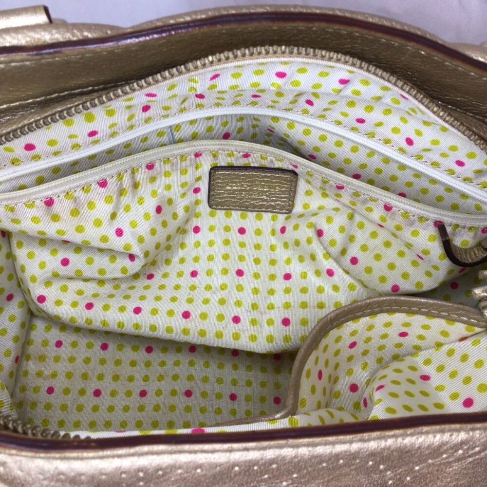 Kate Spade York Street Metallic Gold Leather Satchel • WKRU0812 • Care Cards - Picture 16 of 16